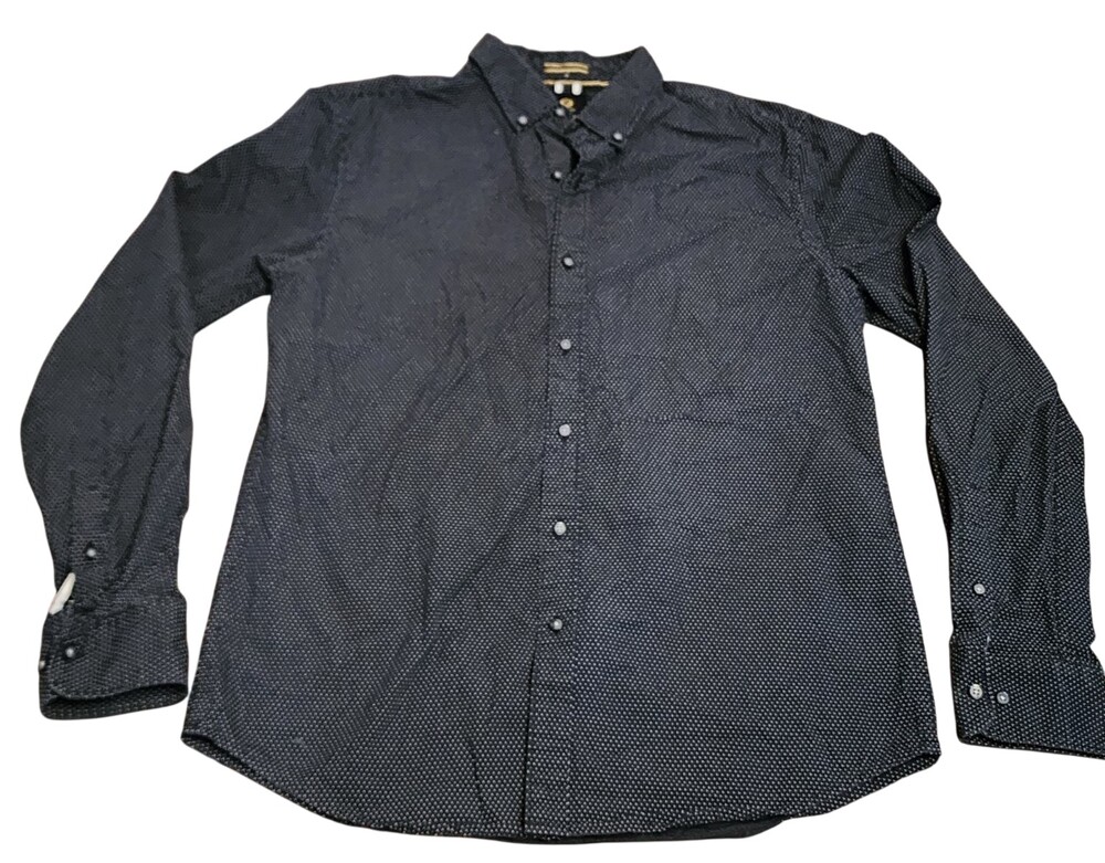 Cactus Man Ricky Singh Shirt Men Sz. M Slim Fit Navy Blue MCM Long sleeve